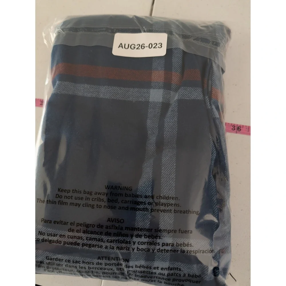 Sonoma Men XL Blue Plaid Flannel Pajama Bottoms Essential Sleep Pants LS44P100RR